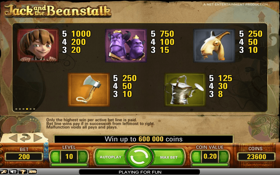 online casino jack and the beanstalk